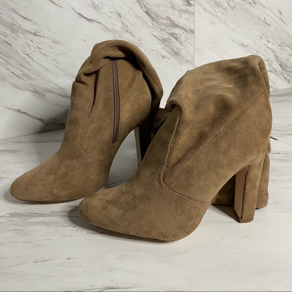 JustFab Jesyna Thigh High Taupe Brown Sueded Wide Calf Boot SZ 8 - Picture 2 of 7